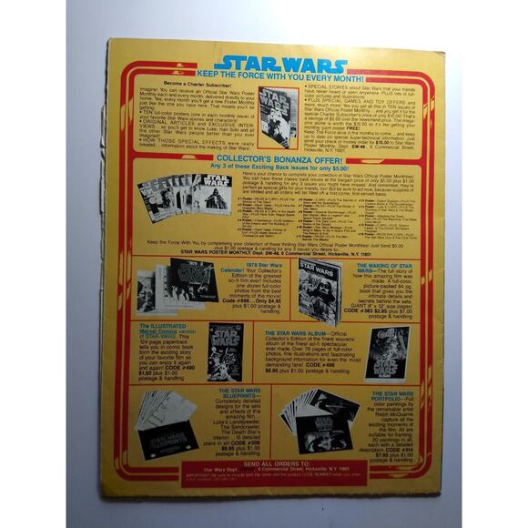 Star Wars Official Poster Monthly Issue Four Chewbacca Vintage 1977 Sci-Fi Space - Picture 5 of 8